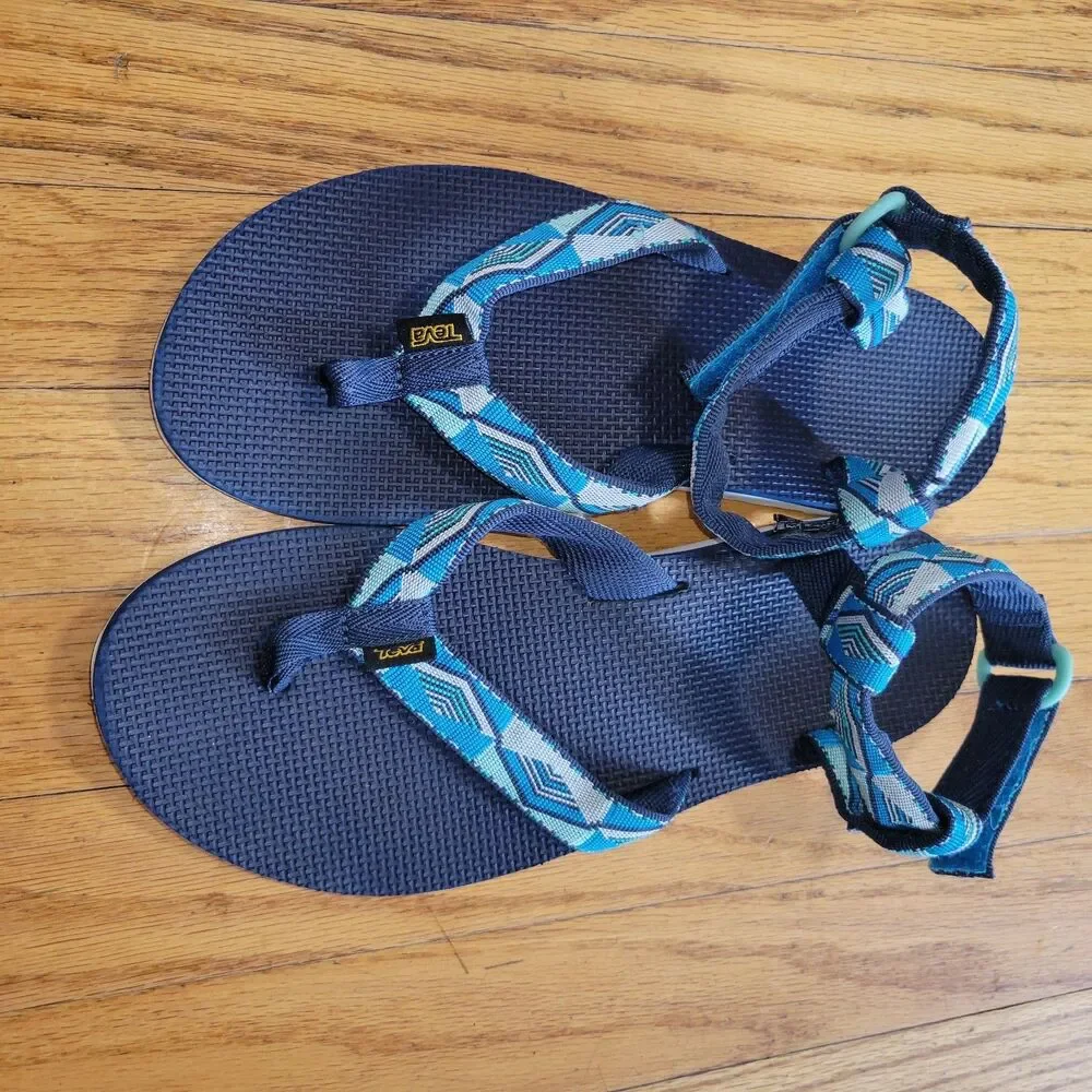 TEVA Original Universal Pyramid Blue Rubber Sole Sandals Women's US 10  hike